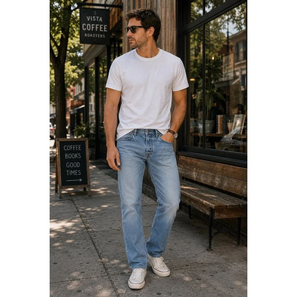 Levis 505 Regular Fit Mens Jeans 31x32 Medium Wash Blue Straight Leg 00505-2378